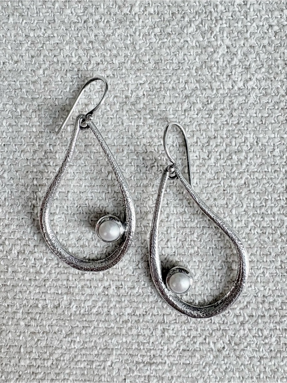 Silpada Sterling Silver and Pearl Teardrop Earrings, W2046